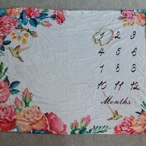 Floral Baby Milestone Blanket